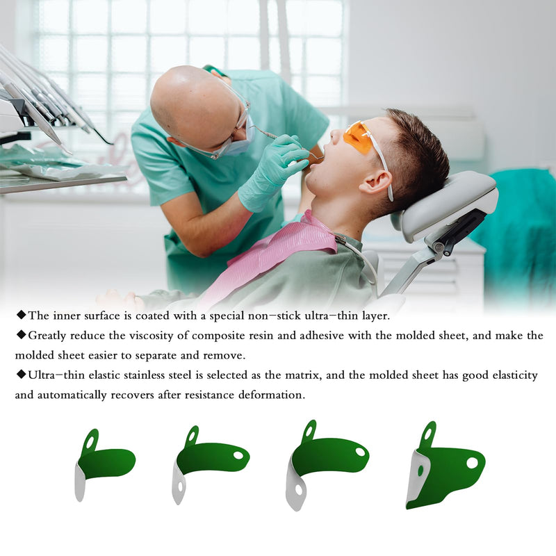 Dental Sectional Matrix Bands, Metal Matrix Bands with PTFE Non-Stick Coating Elastic, Dental Sectional Contoured Matrices for Tooth Repair kit. (M4 PTFE 4.5mm) M4 PTFE 4.5mm