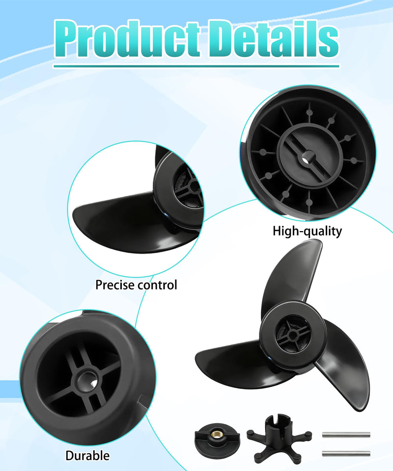 MGA089B 3 Blade Trolling Motor Propeller Fits for MotorGuide 3.5" Motor Diameters,Machete III Black 3-Blade Prop,Fits for MotorGuide R3,55lb,W55,Xi5,36V,75 wireless remote control marine motors