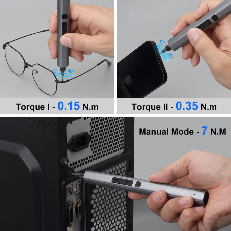 SHARDEN Mini Electric Screwdriver,29 in 1 Small Electric Screwdriver Kit with 24 Magnetic Bits,Precision Screwdriver Cordless Repair Tool for Phone Camera Laptop Watch 29 in 1 Blue