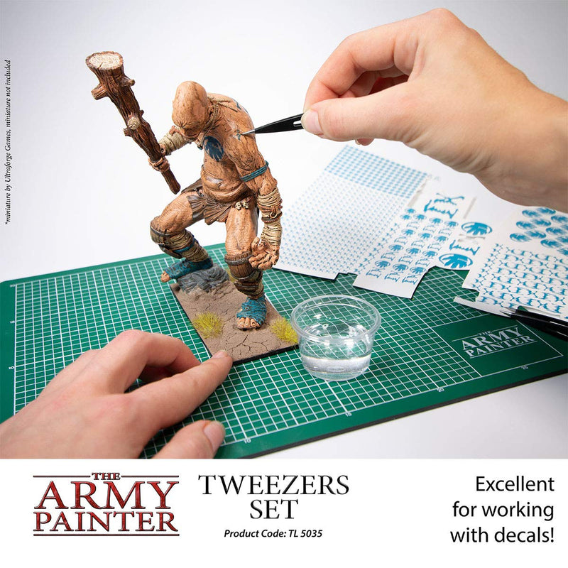 The Army Painter Tweezer - 2-Piece Precision Tweezers Set of Sharp Tweezers Precision & Fine Pointed Tweezers for Assembling Miniatures- Small Crafting Tweezers: 95 mm Flat Tip & 103 mm Pointy Tip
