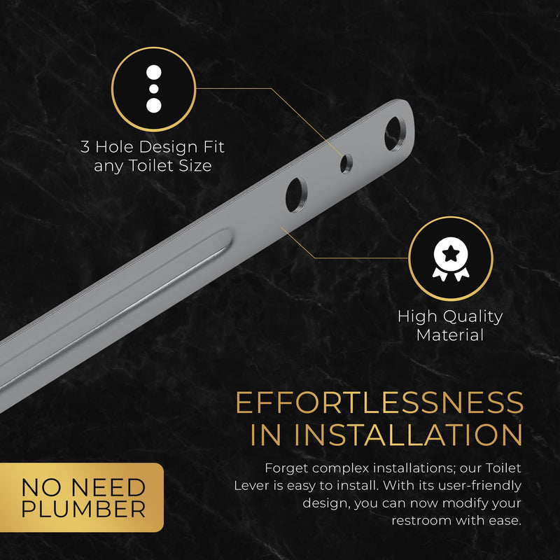 RAVINE Premium Modern Luxury Universal Toilet Handle Replacement, Majestic Collection. Toilet Lever Replacement, Easy Install (Black, Front Mount) Black