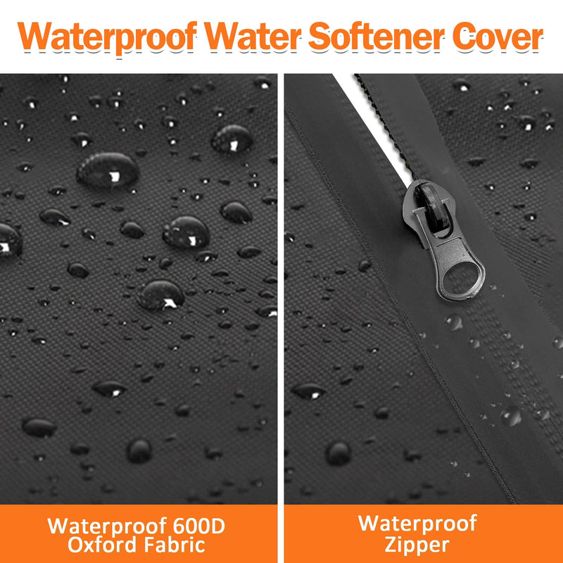 Water Softener Cover Outdoor, 3 Layers Insulation Water Softener Tank Jacket, Heavy Duty Outdoor Insulated Water Softener Tank Cover,8.5''D x 48''H(COVER SIZE, NOT WATER SOFTENER SIZE)- Black 8.5''D x 48''H