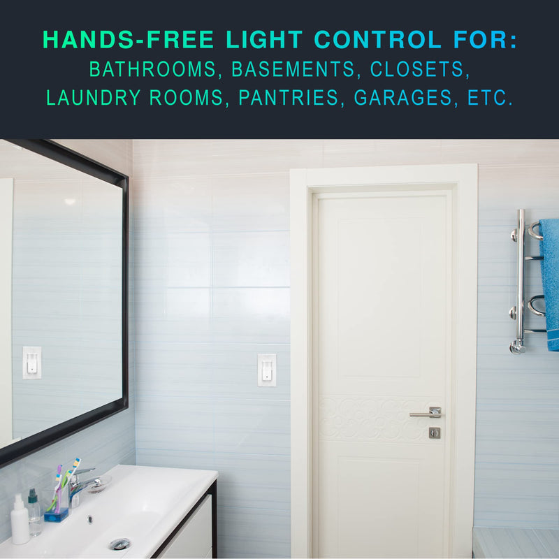 2 Pack Motion Sensor Light Switch, Neutral Wire Required, Single Pole Only (Not 3-Way), Indoor in-Wall Occupancy Sensor with Wall Plate, Adjustable Timer, Title 24, UL Certified, White 2