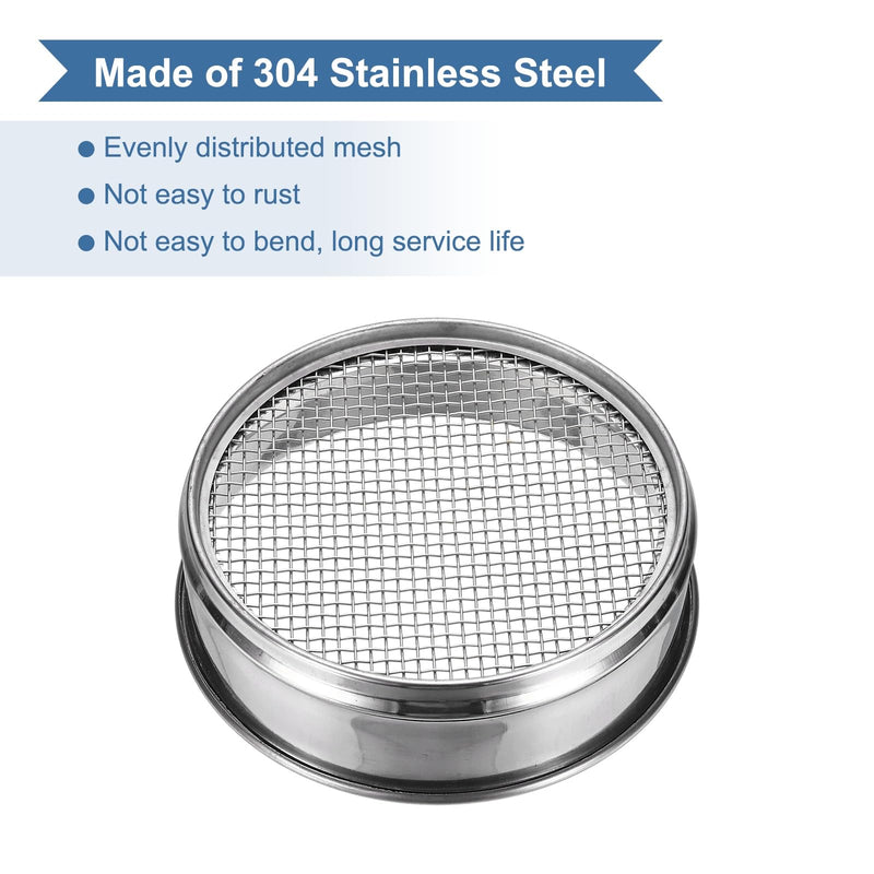 PATIKIL 6 Mesh(3.2mm) Lab Sieve, 5.9"(15cm) Diameter Sifting Screen 304 Stainless Steel Wire Cloth Fine Mesh Sieve for Industrial Laboratory Home Soil Sifter Dry Sift Screens Hash 6 Mesh(3.2mm)