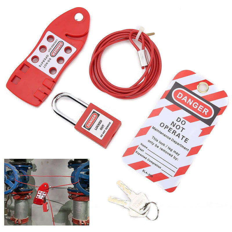 Cable Lockout Hasp, Fish Shaped Cable Lockout Hasp, Red Safety Padlock for Improving Maintenance Efficiency
