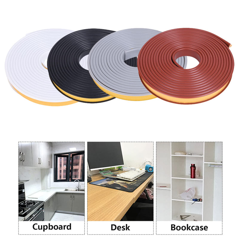 U-Shape Edge Banding, 16.4ft Self Adhesive Veneer Edging,TPE Flexible Furniture Edge Protector for Cabinet Repair Furniture Restoration (25MM, White) 25MM