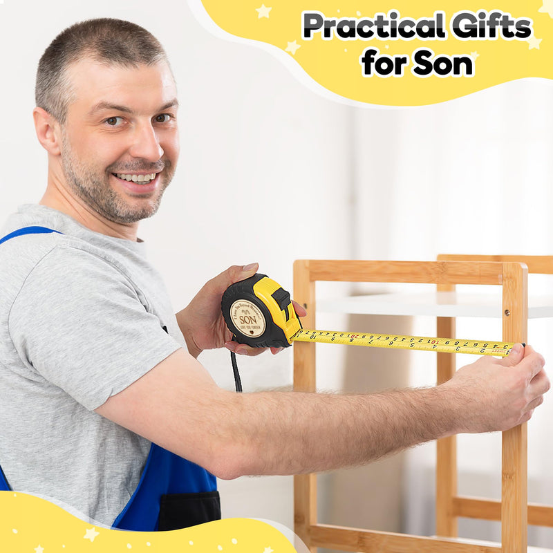 to My Son Gifts, Gifts for Son, Son Gifts from Mom Dad, Gifts for Grown Son from Mother Father, Cool Birthday Gift Ideas for Adult Sons, Christmas Graduation Tape Measure 25FT Tool Gifts