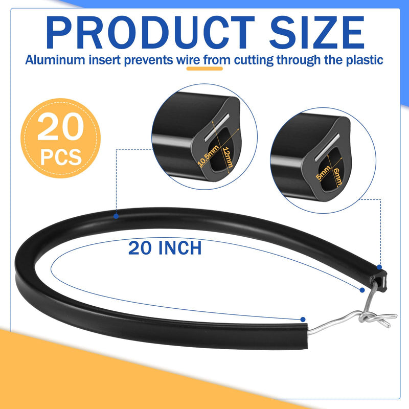 Pushglossy 20 Pcs 20" Electric Fence Underground Wire Insulator Corner Post