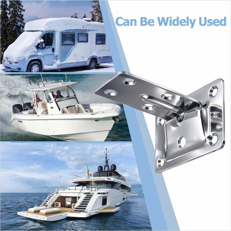 2 Sets Boat Table Mounting Brackets - Marine Grade Folding Shelf Supports for Yacht, Caravan, RV Hardware Accessories, Stainless Steel
