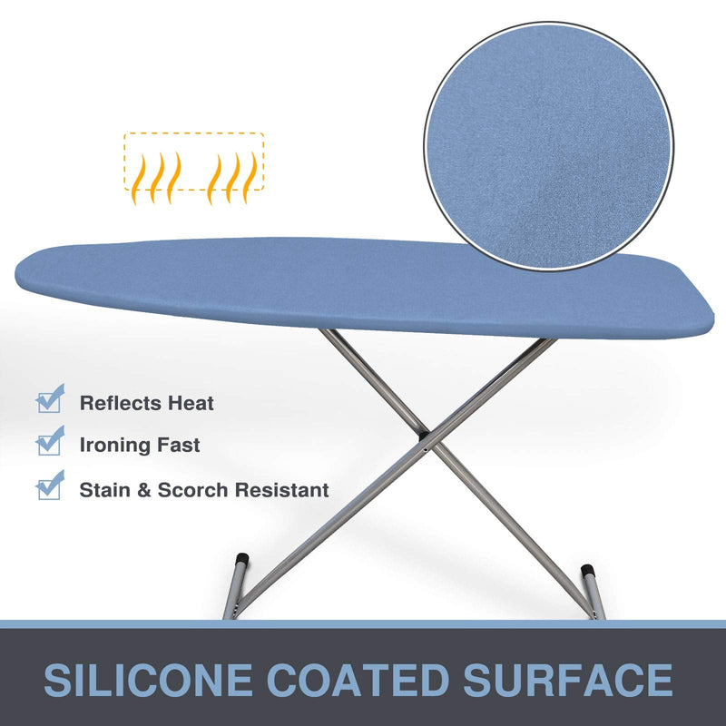 Ironing Board Cover and Pad, Standard Size 15x54, Thick Padding, Elastic Edge, Silicone Coated, Resist Scorching and Staining, Adjustable Fastener, Heavy Duty Padded Iron Board Covers (Blue) Blue 15" x 54"