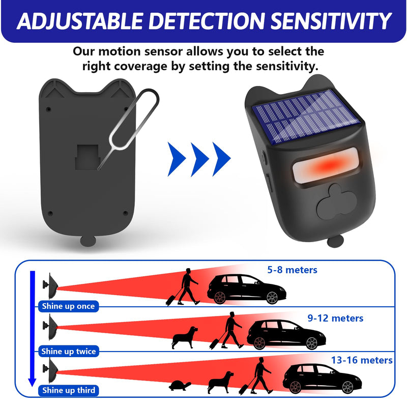 Solar Driveway Alarms Wireless Outside Weatherproof Motion Detector & Sensor for 1000ft Long Range - No Need Replace Batteries Security Driveway Alert System - Monitor & Protect Outside Property 1 Receiver and 1 Sensor