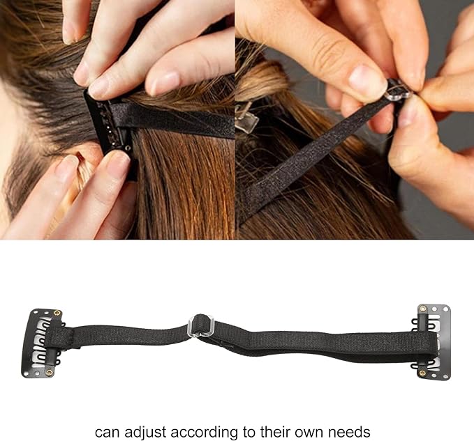 Facelift Bands with Clips, 3 Pieces Instant Facelift Hair Bands with Clips for Girls, Facelift Tape Band, Adjustable Elastic Face Stretch Strap for Women Facial Lifting Bands - NewNest Australia