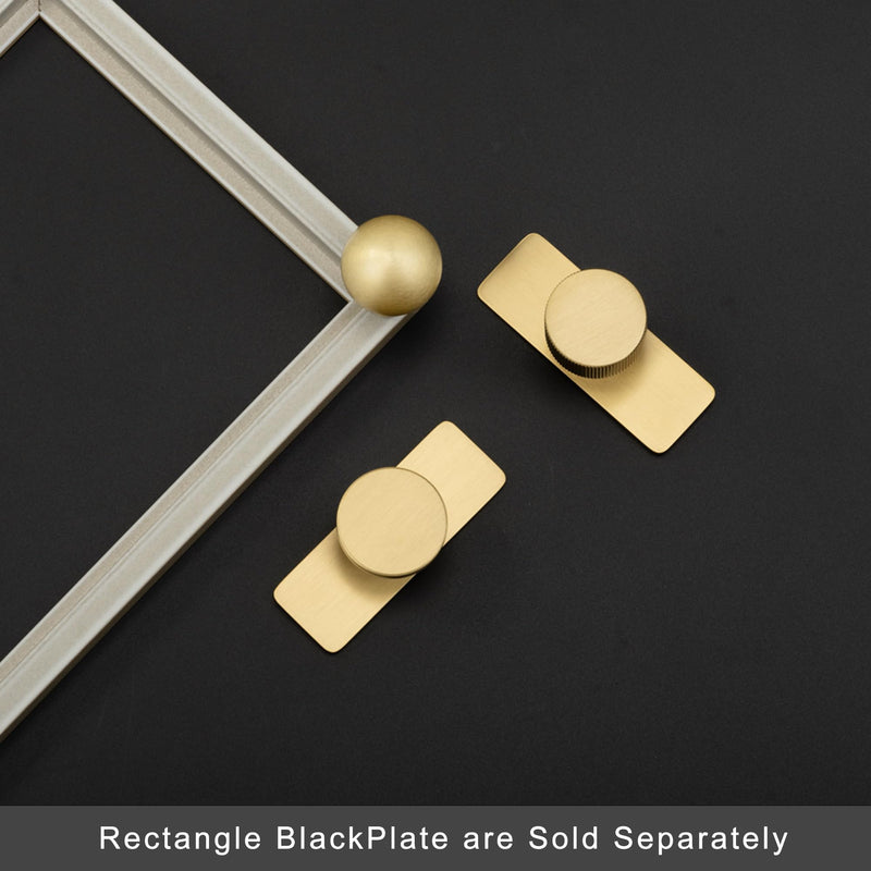 QOGRISUN 10-Pack Solid Brass Cabinet Knobs Back Plates, Rectangle Cabinet Pulls BackPlates,2.75-Inch Total Length, Cabinet Hardware, Brushed Brass Finish 2-3/4-Inch Length Rectangle