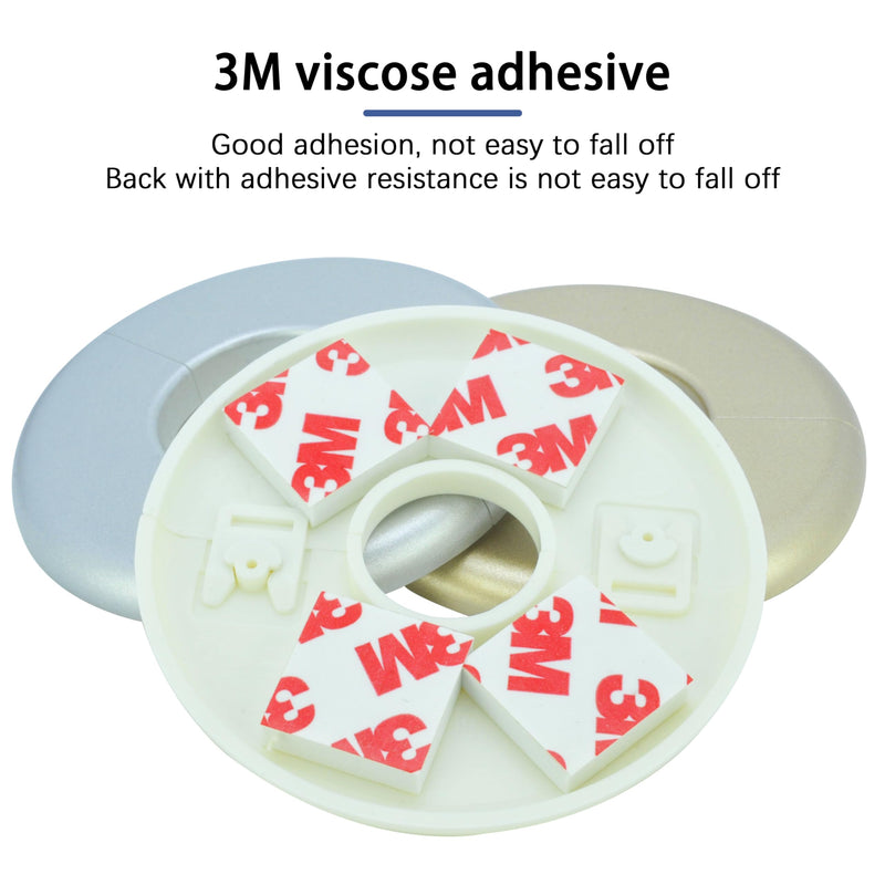 Wall Split Flange 1 Pc, ABS Self-Adhesive tape Round Escutcheon Plate Cover, Design for 2.52"/64mm Diameter Pipe, Water Pipe Decoration Escutcheon Plate, Wall Hole Decoration Cover, White 2.52 inch (64 mm)