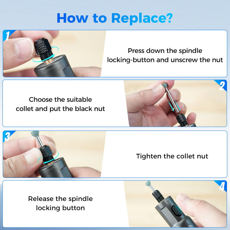 Creality Cordkess Rotary Tool, 6-Speed Mini Rotary Tool Kit with 24 Accessories, Multi-Purpose 3.7V Rechargeable Power Rotary Tool for Sanding, Polishing, Drilling, Engraving, DIY Crafts Cordless Rotary Tool Kit