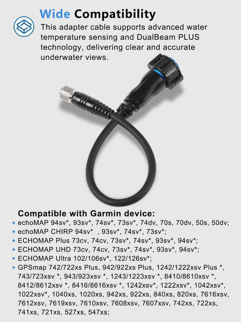 Replacement for 1852074 MKR-US2-14 Universal Sonar 2 Adapter Cable 8-Pin for Trolling Motors to Garmin ECHOMAP and GPSMAP, Connection for LiveScope Chartplotter and fishfinder