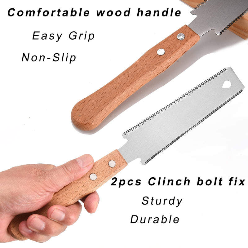 Small Woodworking Hand Saw, 6 inch Flexible Blade Double edge TPI 17/11 Pull Saw for Craft, Hobby, DIY, Non Slip Wood Handle Garden Trim Saw, Sharp and Light Woodworking Tools 6" hand saw - NewNest Australia