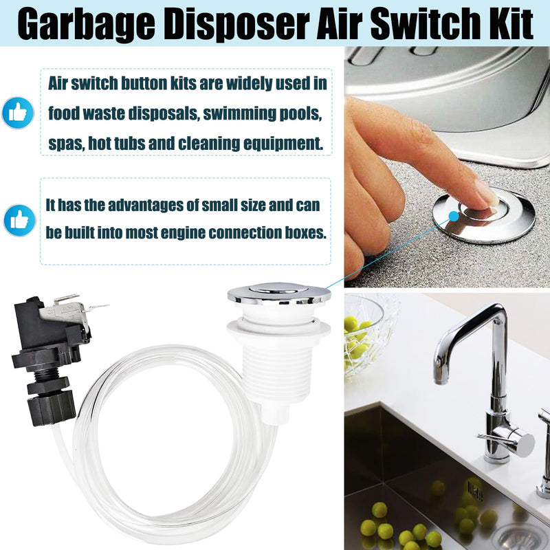 Hot Tub Air Switch 16A On Off Push Air Button Switch Jet Tool for Jetted Whirlpool Jet Bath Tub Spa Air Switch Air Activated Switch Button for Sink Top Garbage Disposal Part - 1 Set