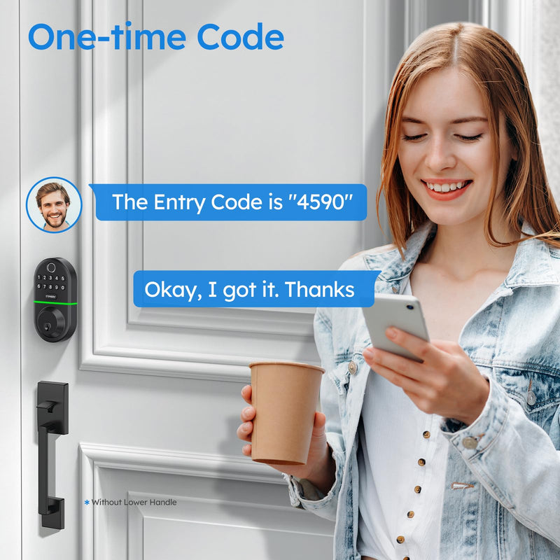 Electronic Keypad Deadbolt, Fingerprint Door Lock,Keyless Entry Digital Lock for Front Door, Smart Deadbolt,Easy Installation