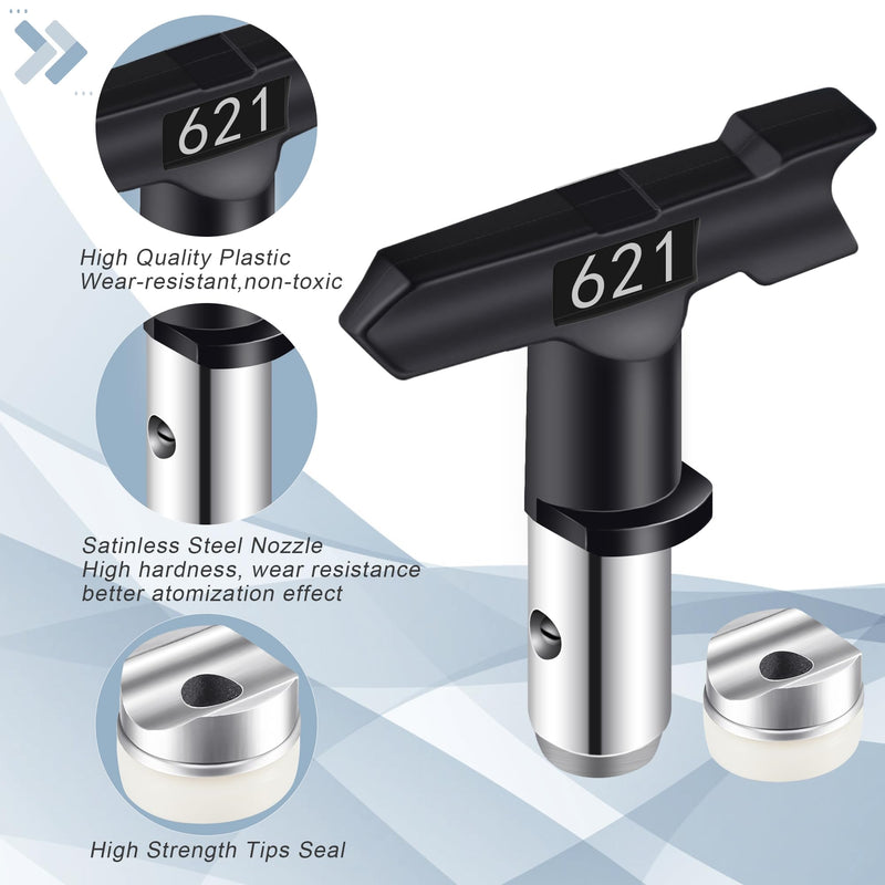 Airless Paint Sprayer Tips Reversible Spray Nozzle Tip Airless Spraying Machine Parts for Fences Garden Car Home 12 Pieces - 109,111,209,211,311,315,411,415,515,517,621,623