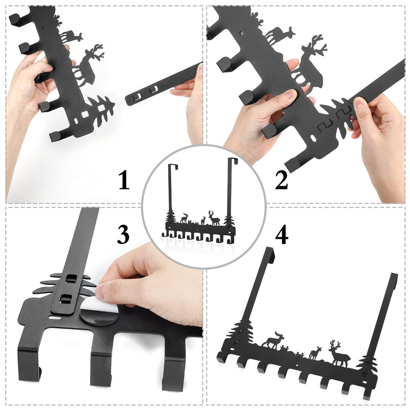 Over Door Clothes Hanger Shower Room Towel Hook Hanger Over Door Hooks Black 8 Hooks 1
