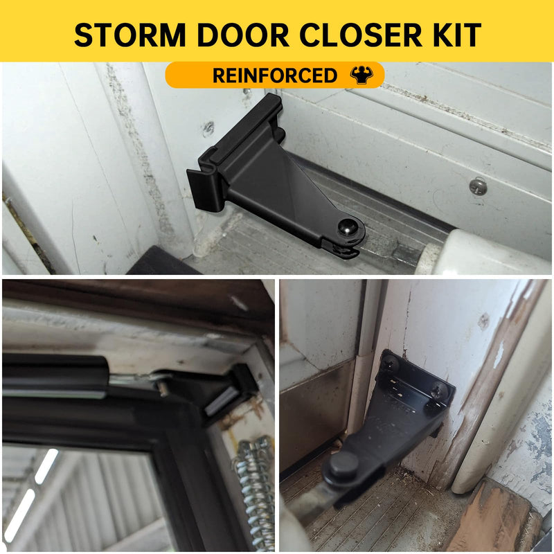 Thickened Storm Door Closer Bracket，Repair Jamb Bracket Compatible with Andersen，Durable Screen Door Closer Replacement Parts Kits with Emco/Larson/Pella, Protecting Doors from Damage from Winds