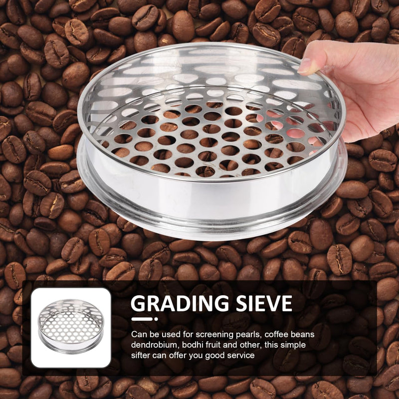 PRETYZOOM Round Hole Sieve 8.07 Inch Blueberry Grading Sifter Kitchen Bean Sifter Multi-Purpose Mesh Strainer for Home and Restaurant