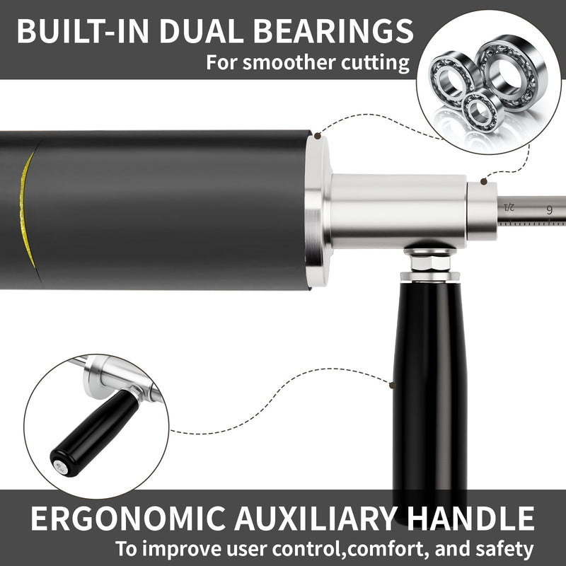 Inside Pipe Cutter for PVC Pipe, 1.5"-8" PVC Pipe Cutter Tool with 7" Depth Adjustment, Diamond Grit Wheel, 1/4" Hex Shank for Drills/Drivers, PVC Cutter for Plumbing