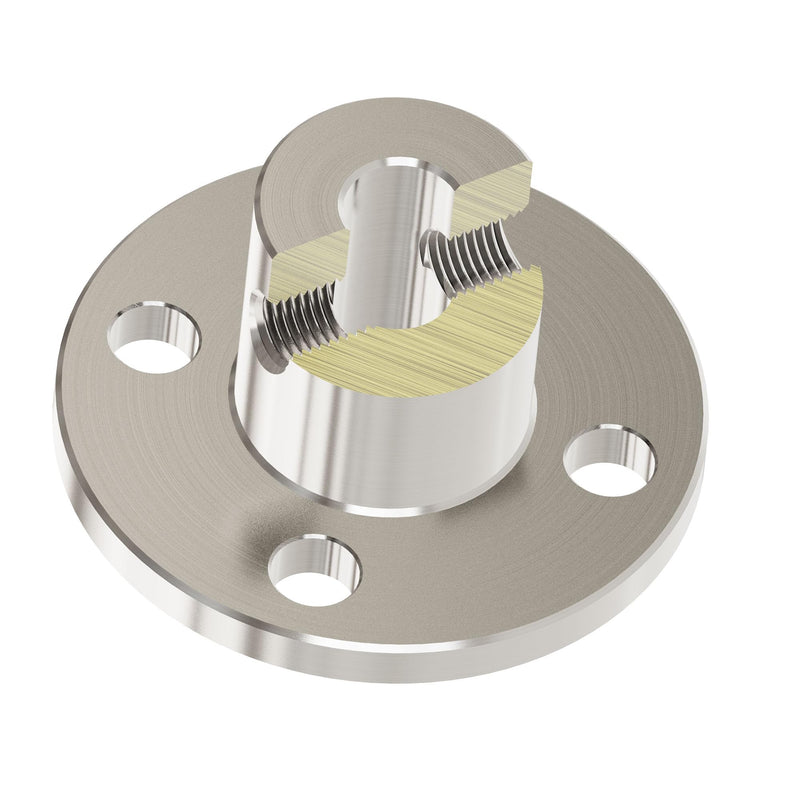 6.35mm(1/4 in) Flange Shaft Coupling, Rigid Coupling Motors Guide Support Coupler, High Hardness Connector Flanged Mount for DIY RC Model Motors Coupler with Set Screws & Wrench 6.35mm id-10mm od