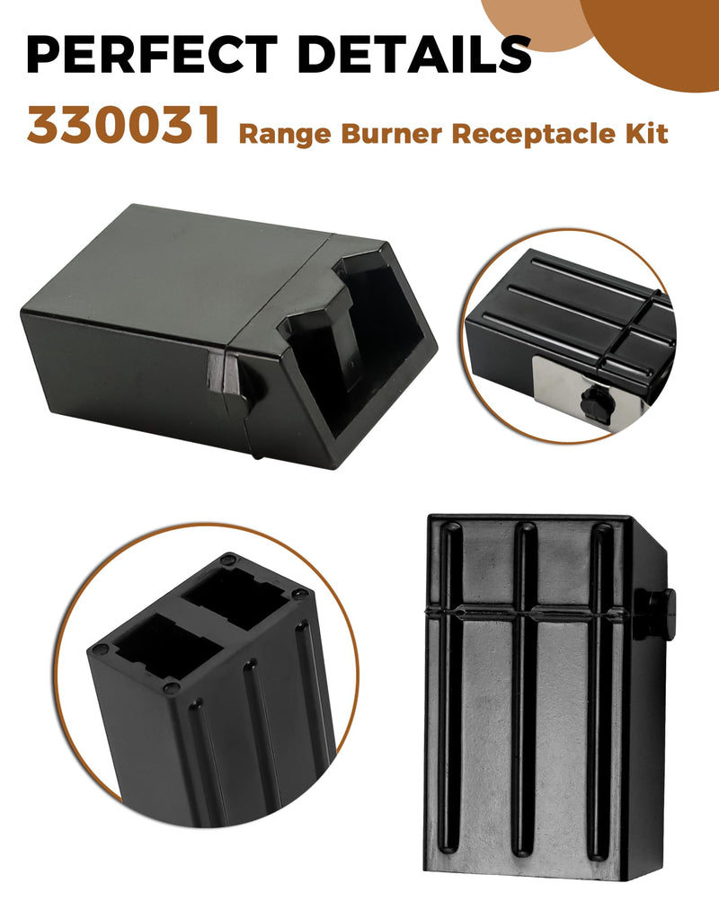 4 Pack 330031 Range Burner Receptacle Kit ERR117 Surface Element Plug-in Block Kit Fit for Whirl-Pool Ken-More Frigi-daire Stove, Replaces WB17X210 5303935058 814399 WB17X210 by Fetechmate