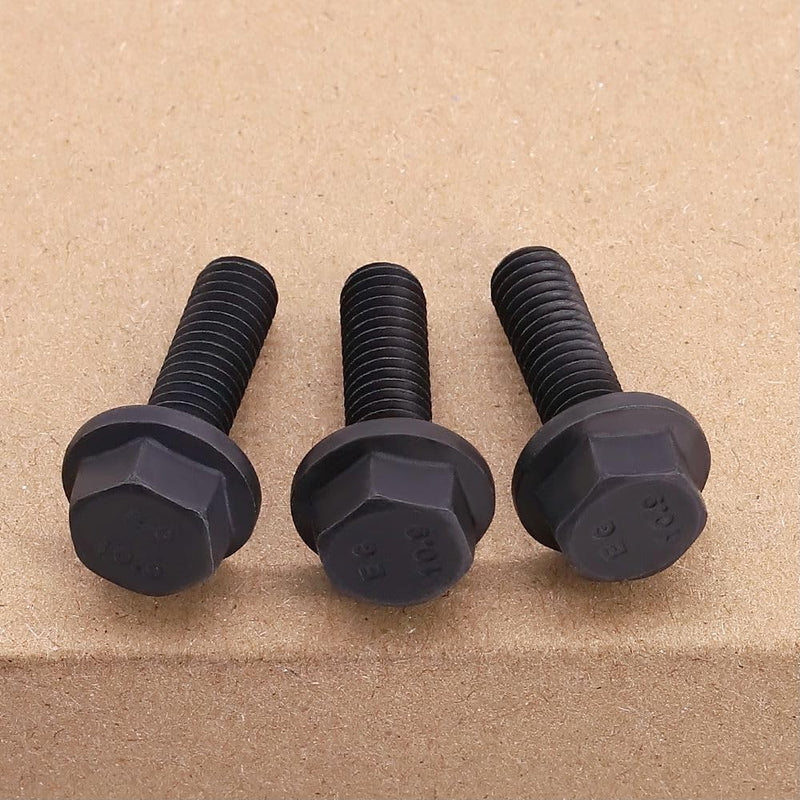 M12-1.75 x 35mm (8 pcs) Flanged Hex Bolt Screws Black Oxide Finish, 10.9 Grade Alloy Steel, Large Flange Washer Head, DIN6921/GB5789, Full Thread M12-1.75 x 35mm 8