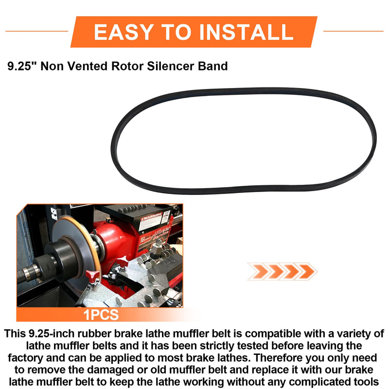 9.25" Non Vented Rotor Silencer Band Fits for Large Non-Vented Rotors, Replacement Part for AMMCO 6922 and GOODSON Rubber Brake Lathe Silencer Band, 2 Pack