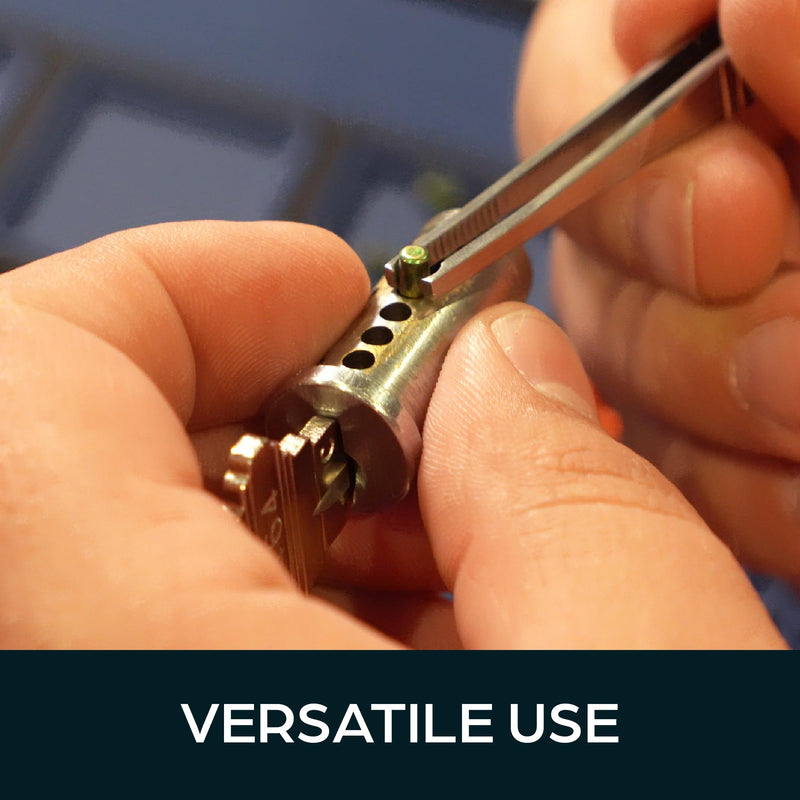 Lock Pinning Tweezers - Grooved Tip for Easy Pin Loading and Cylinder Rebuilding - Ideal for Rekeying Kits, Locksmith Services and DIY Projects.