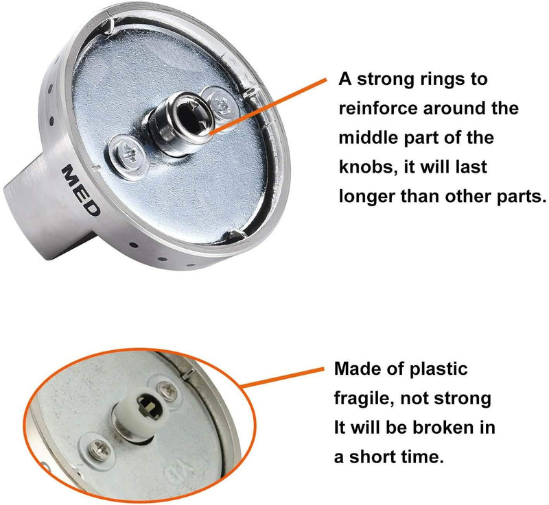 AMI PARTS DG64-00473A Range Burner Dial Knob Range Oven Knob Compatible with Samsung Gas Range NX58F5700WS NX58K7850SS NX58H5600SS NX58J7750SS NX58M6850SS NX58H5650WS 1 Silver