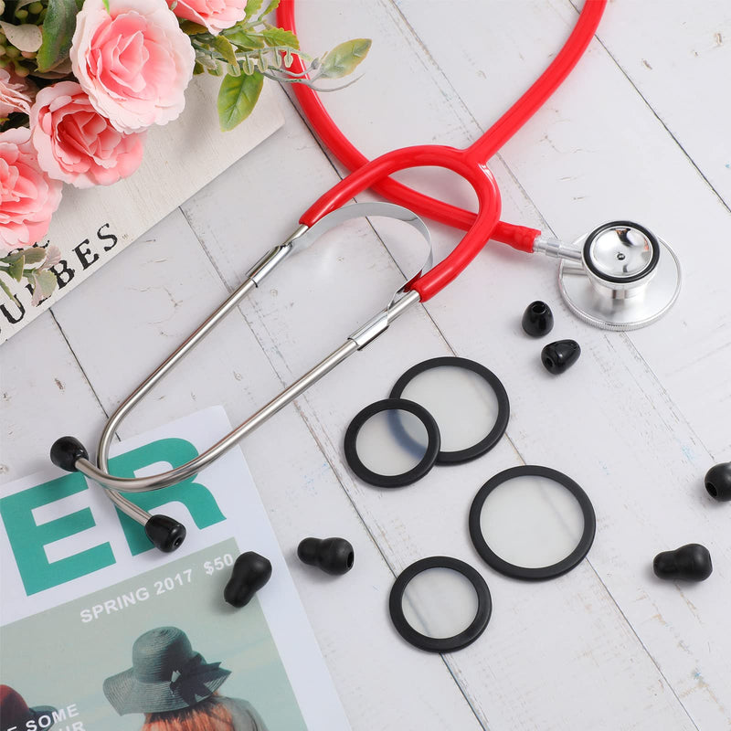 BBTO 24 Packs Stethoscope Spare Parts Kit, Black Stethoscope Replacement Parts Stethoscope Accessories Stethoscope Ear Tips Accessories for Stethoscope (Adult) (Adult and Pediatric) Adult and Pediatric