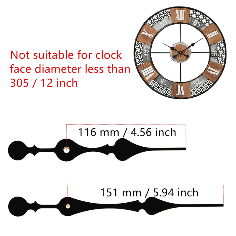Youngtown 12888 Quartz DIY Wall Clock Movement Mechanism DIY Repair Parts Replacement Fit Dials up to 40 cm（15.7 Inches ） in Diameter. 41/64 inch total shaft length