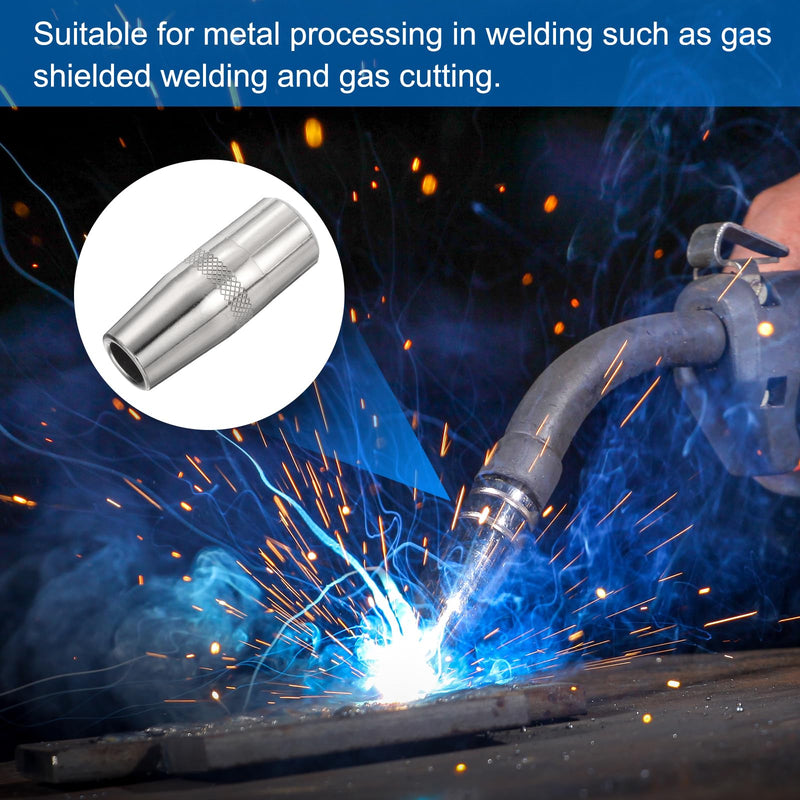 HARFINGTON 5pcs Mig Welding Gun Nozzle 1/2" Orifice KP2742-1-50R Gas Welding Gun Nozzle Copper Nickel Plating Welding Gun Accessory for 250L PRO Curve 200 MIG Gun 200A/300A/400A Parts 5