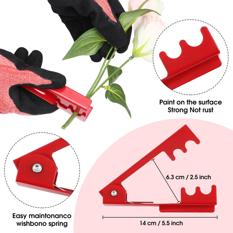 WILLBOND 11 Pcs Rose Thorn Remover Valentine Leaf Stripping Tool Garden Pruning Shear Scissors Kit Thorn Remover for Roses Floral Gloves and Floral Tape for Outdoor Gardening Flower(Pink, Green) Pink, Green