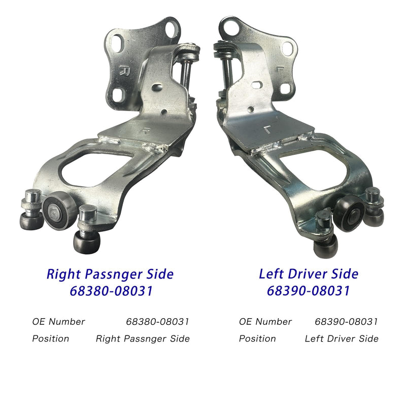 Sienna Sliding Door Roller Hinge 1 Pair Compatible with 2004-2010 Sienna CE LE XLE Left Driver & Right Passenger Side Center Door Power Roller Assembly Replace 6839008031 68380-08031