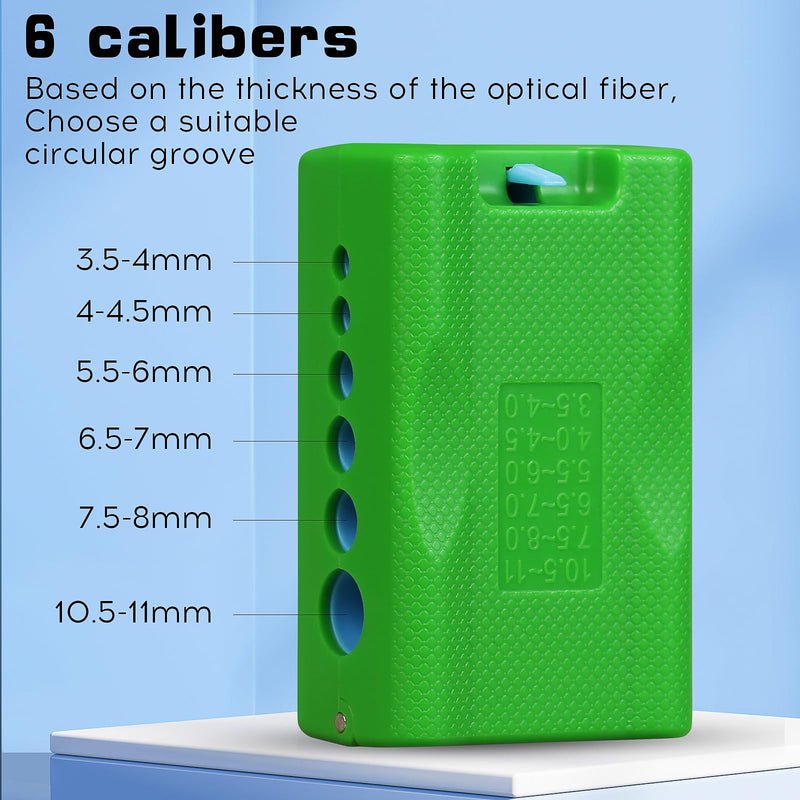 A-3511 Tube Stripper Stripping range 3.5-11mm Replaceable blade Cable Tube Slitter Fiber Optic Mid Span Cable Cutting Tool Jacket Tube Slitter Loose Tube Buffer with 12pcs spare blade