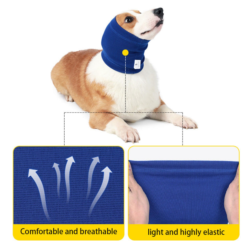 Dog Ear Wrap, Dog Ear Head Wrap Anxiety Relief – Noise Canceling for Fireworks, Thunderstorms, Pet Grooming & Force Drying (Pink M) Pink Medium