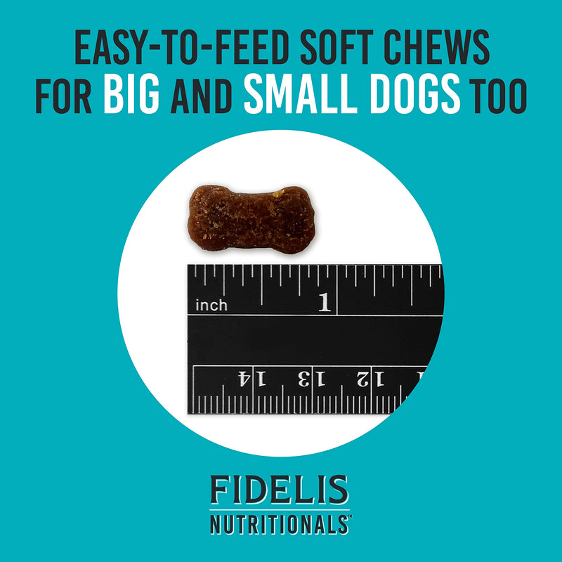 FIDELIS Skin & Coat Plus+ Dog Skin & Coat Supplement, Omega 3, Vitamin E, Salmon Oil for Dogs, Fatty Acids, Healthy Skin, Shiny Coat, Adult, Big & Small, Made in USA, Vegetable Flavor, 120 Soft Chews Skin & Coat Plus+