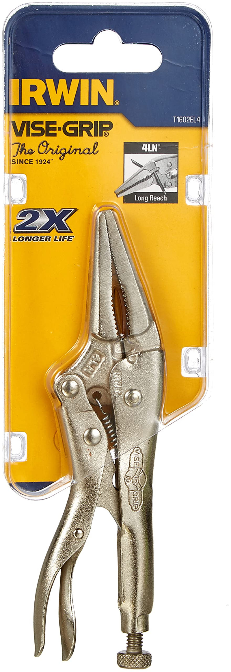 IRWIN VISE-GRIP Original Locking Pliers, Long Nose, 4-Inch (1602L3), 100mm