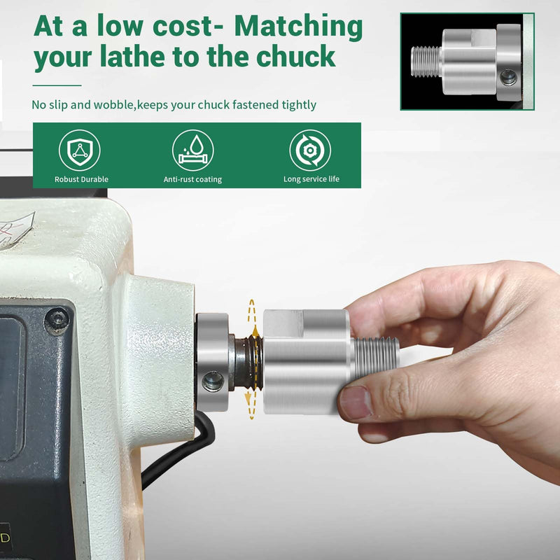 Lathe Spindle Adapter,Lathe Headstock Spindle Adapter,Converts 1-1/4" x 8TPI to 1" x 8TPI for Woodworking Lathe FT1-1/4-8-TO-MT1-8TPI