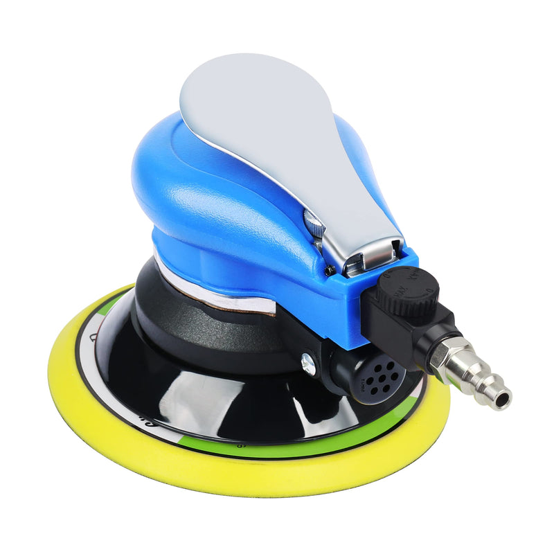 Ouya Air Powered Random Orbit Sanders Dual Action Pneumatic Palm Sander with 1pc 6-inch Backing Plate and 9pcs Sandpapers 6 inch