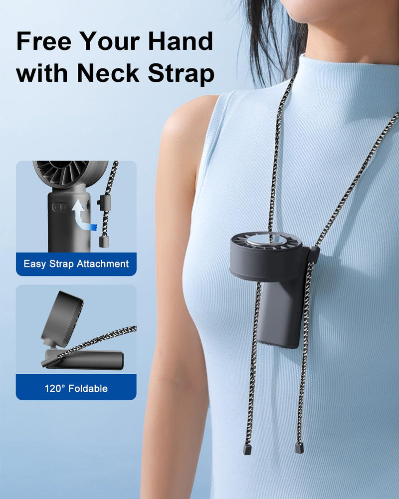 SOTHING Portable Handheld Fan, Built-in Cooling Compress, 100-Speed Rechargeable Personal Fan, 15Hrs Cooling, 120°Foldable Design, 3-IN-1 Portable-fan for Travel, Cooling Device for Outdoor 3600mAh Cooling Fan