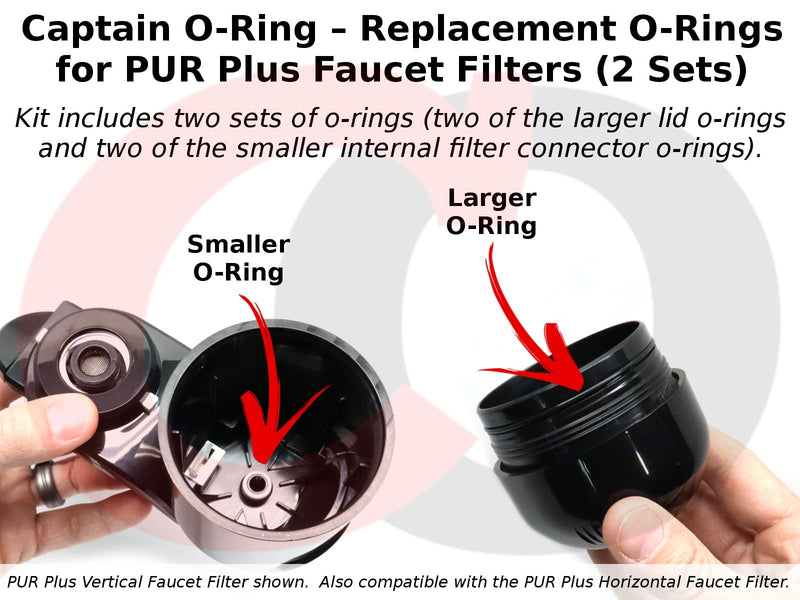 Captain O-Ring – Replacement O-Rings for PUR Plus Sink Faucet Filters (2 Sets)