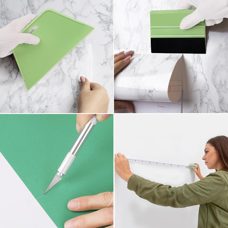 WRAPXPERT Wallpaper Kit, Smoothing Tools for Wallpaper Peel and Stick, Wallpaper Installation Tools for Contact Paper Smooth Applying, Vinyl Backsplash Tile, Window Film
