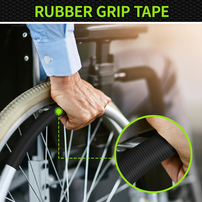 Aobrill Rubber Grip Tape, Non Slip Tape, Enhanced Textured Super Strong Adhesive for Secure Hold & Friction-Ideal for Tools, Gadgets, DIY & More(Black, 1In x 10Ft) Black