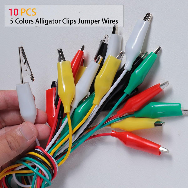 TKDMR 19Pcs Electrical Multimeter Test Leads Set with Alligator Clips Test Hook Test Probes Lead Professional,5 Colors Jumper Wires Kit 1000V 10A CAT.II TKDTL2908